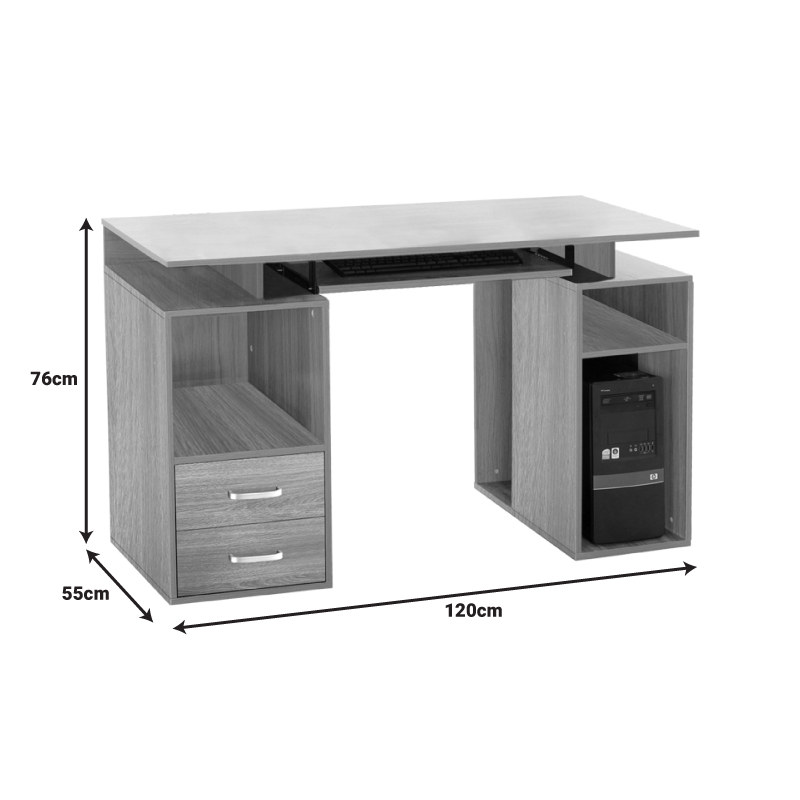 Computer desk Liberion pakoworld in natural wood color 120x55x76cm