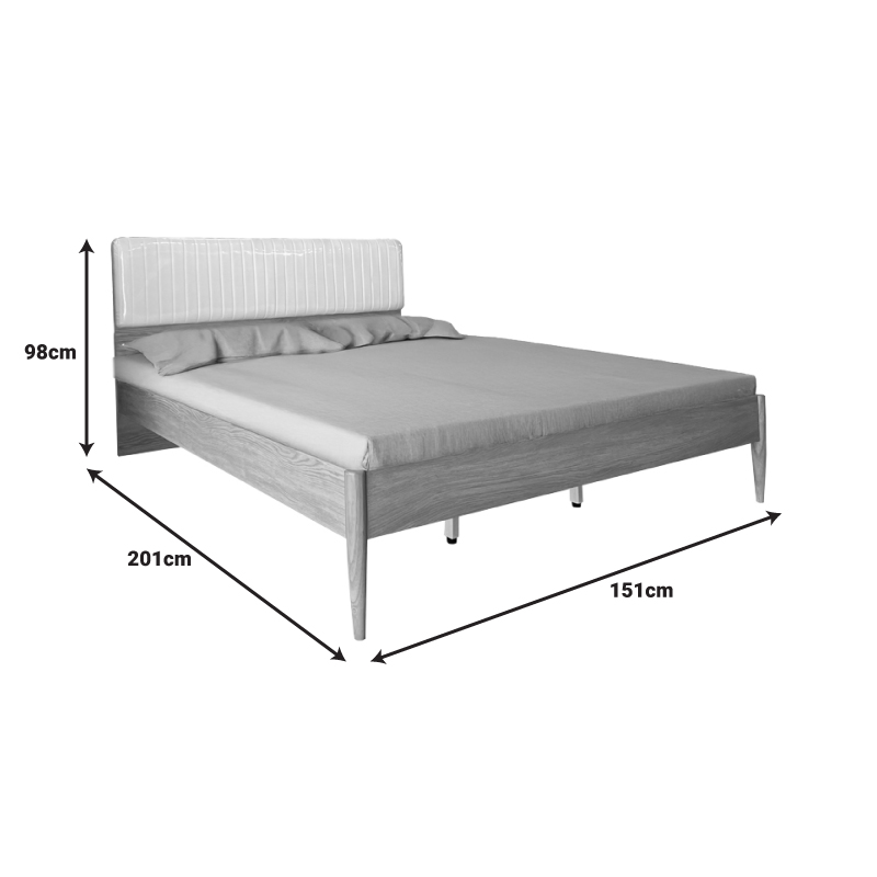 Double bed Akva pakoworld mdf in natural color 150x200cm