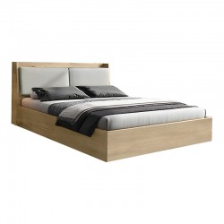 Double bed Akvare pakoworld mdf in natural color 150x200cm