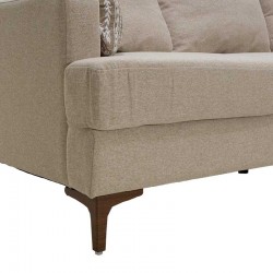 Corner sofa Slim pakoworld with beige fabric and two pillows 185x140x70cm