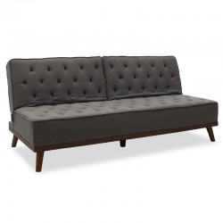 Sofa bed Marco pakoworld in grey fabric 180x80x80cm