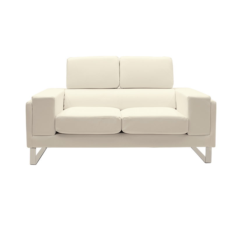 2 seat Sofa Shea pakoworld PU ivory-inox 158x80x87cm