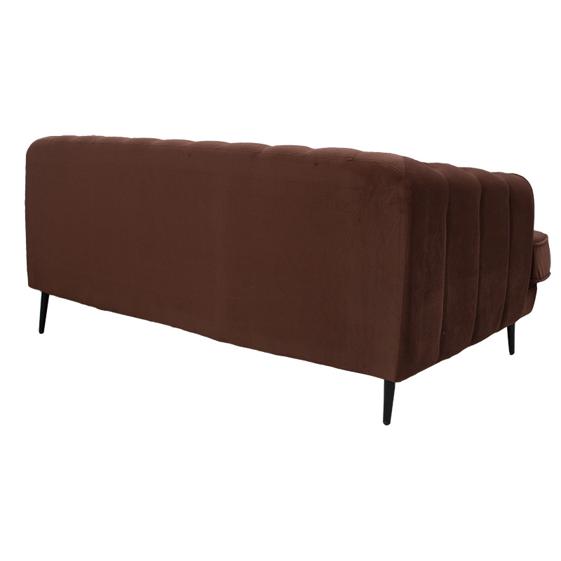 3 seater sofa Celia pakoworld velvet brown 198x86x71cm