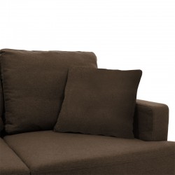 Corner sofa Slim pakoworld with brown fabric and two pillows 185x140x70cm