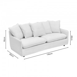 3-seater sofa Interest pakoworld beige fabric with five pillows 196x85x90cm