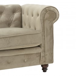 3-seater sofa Incredible pakoworld beige velvet 203x84x67cm