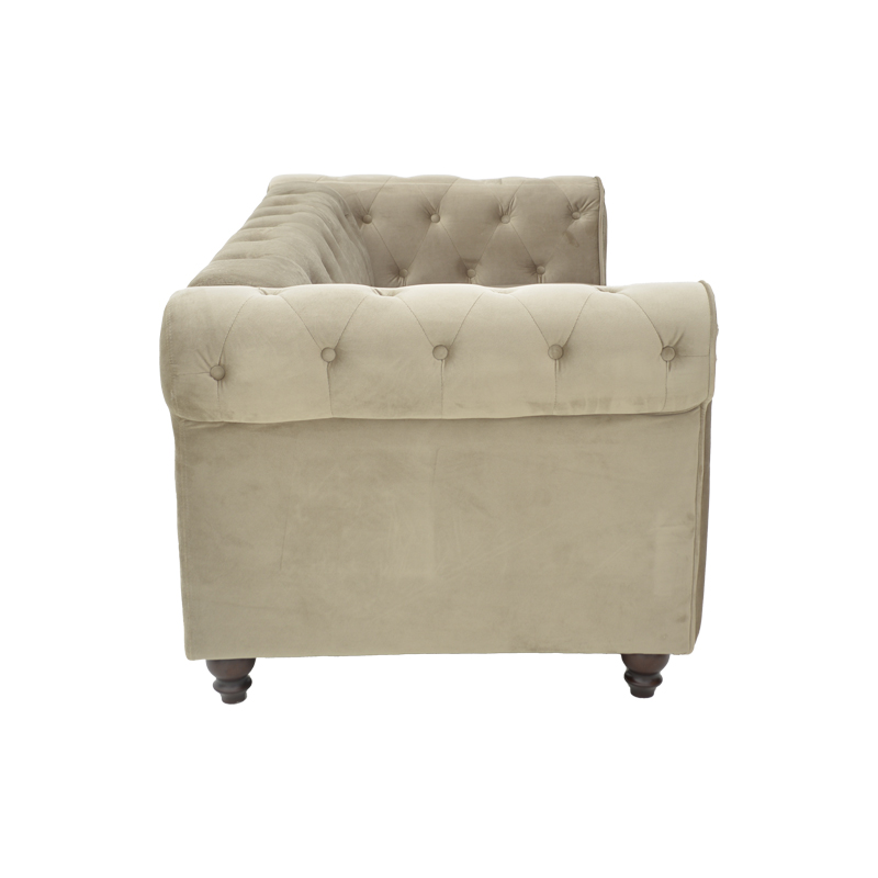 2-seater sofa Incredible pakoworld beige velvet 160x84x67cm