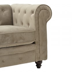 2-seater sofa Incredible pakoworld beige velvet 160x84x67cm