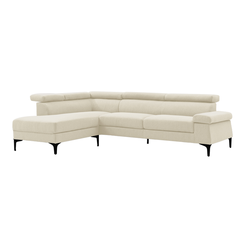 Left corner sofa Gracious pakoworld beige fabric 257x178x86cm