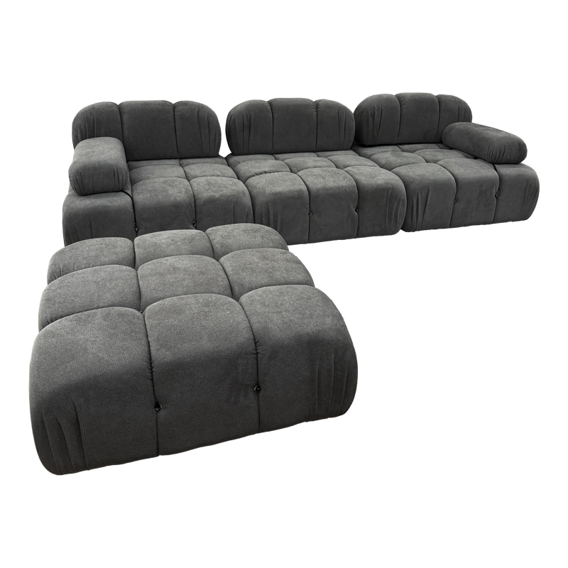 3-seater sofa Hypnotic I pakoworld fabric in grey color 294x98x76cm