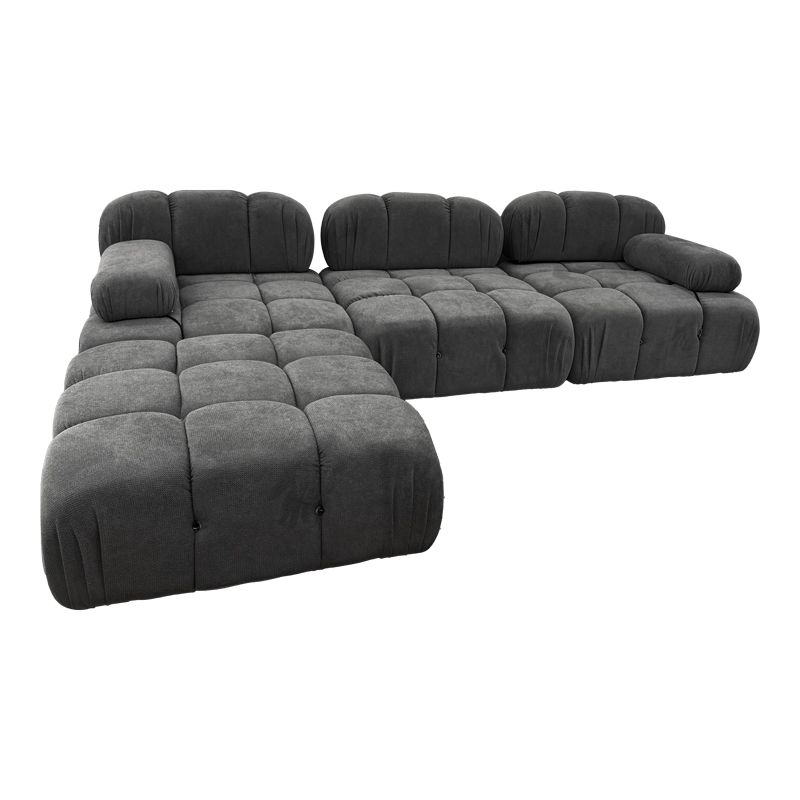 3-seater sofa Hypnotic I pakoworld fabric in grey color 294x98x76cm