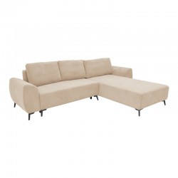 Three-seater sofabed with storage Settee Pakoworld fabric in beige color 286x204x93cm