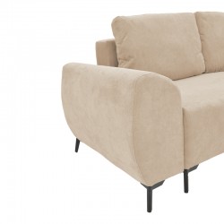 Three-seater sofabed with storage Settee Pakoworld fabric in beige color 286x204x93cm