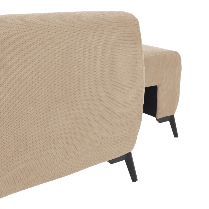 Three-seater sofabed with storage Settee Pakoworld fabric in beige color 286x204x93cm