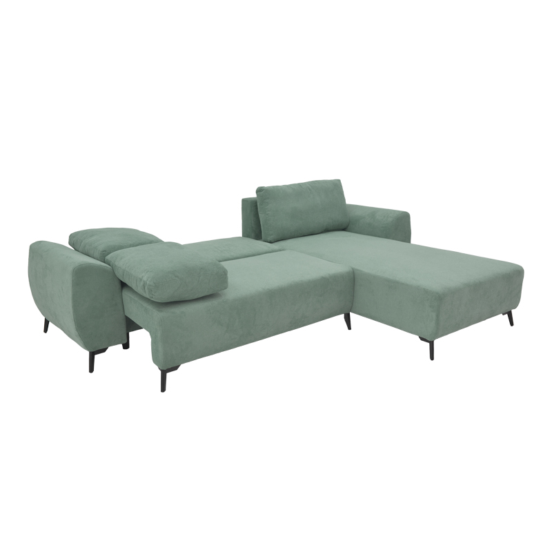 Three-seater sofabed with storage Settee Pakoworld fabric in mint color 286x204x93cm