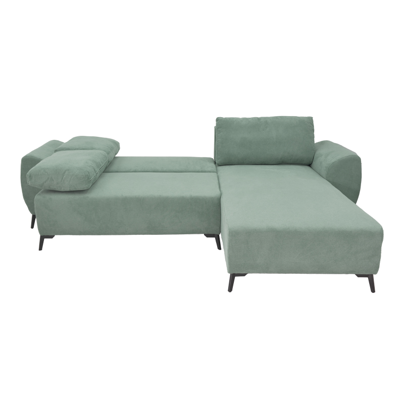 Three-seater sofabed with storage Settee Pakoworld fabric in mint color 286x204x93cm