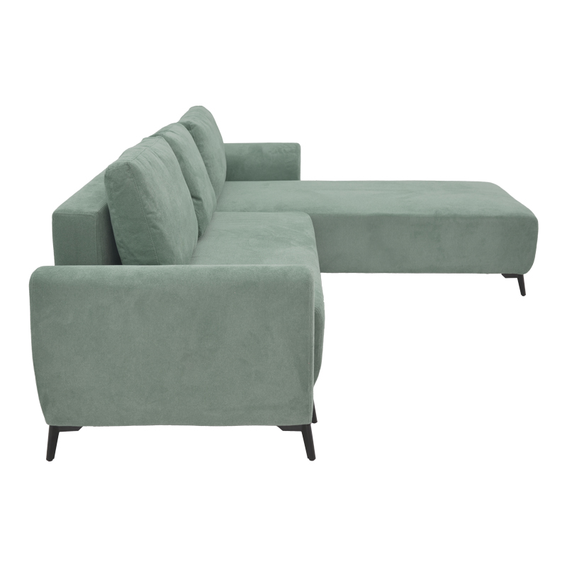 Three-seater sofabed with storage Settee Pakoworld fabric in mint color 286x204x93cm