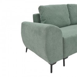 Three-seater sofabed with storage Settee Pakoworld fabric in mint color 286x204x93cm