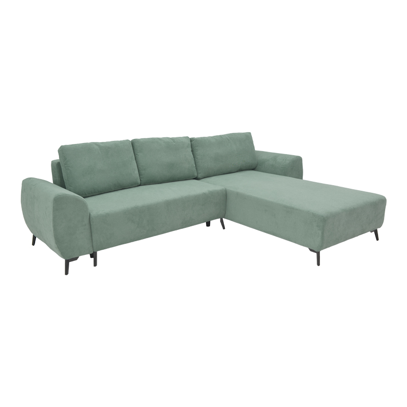 Three-seater sofabed with storage Settee Pakoworld fabric in mint color 286x204x93cm