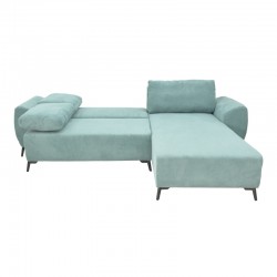 Three-seater sofabed with storage Settee Pakoworld fabric in blue color 286x204x93cm