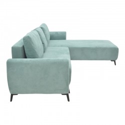 Three-seater sofabed with storage Settee Pakoworld fabric in blue color 286x204x93cm