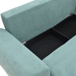 Three-seater sofabed with storage Settee Pakoworld fabric in blue color 286x204x93cm