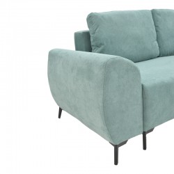 Three-seater sofabed with storage Settee Pakoworld fabric in blue color 286x204x93cm