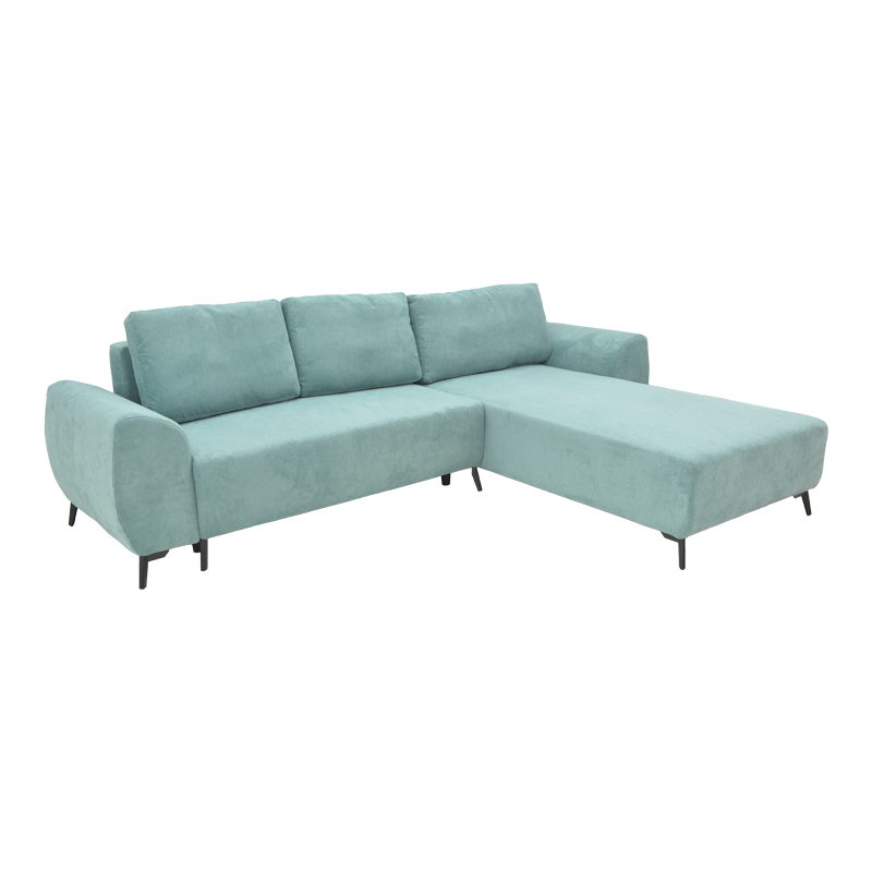 Three-seater sofabed with storage Settee Pakoworld fabric in blue color 286x204x93cm