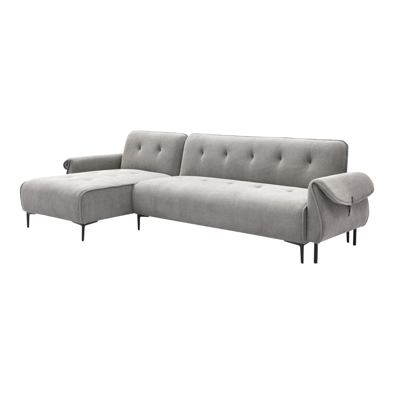 Three-seater reversible sofa bed Nuavid pakoworld gray fabric 304x145x83cm