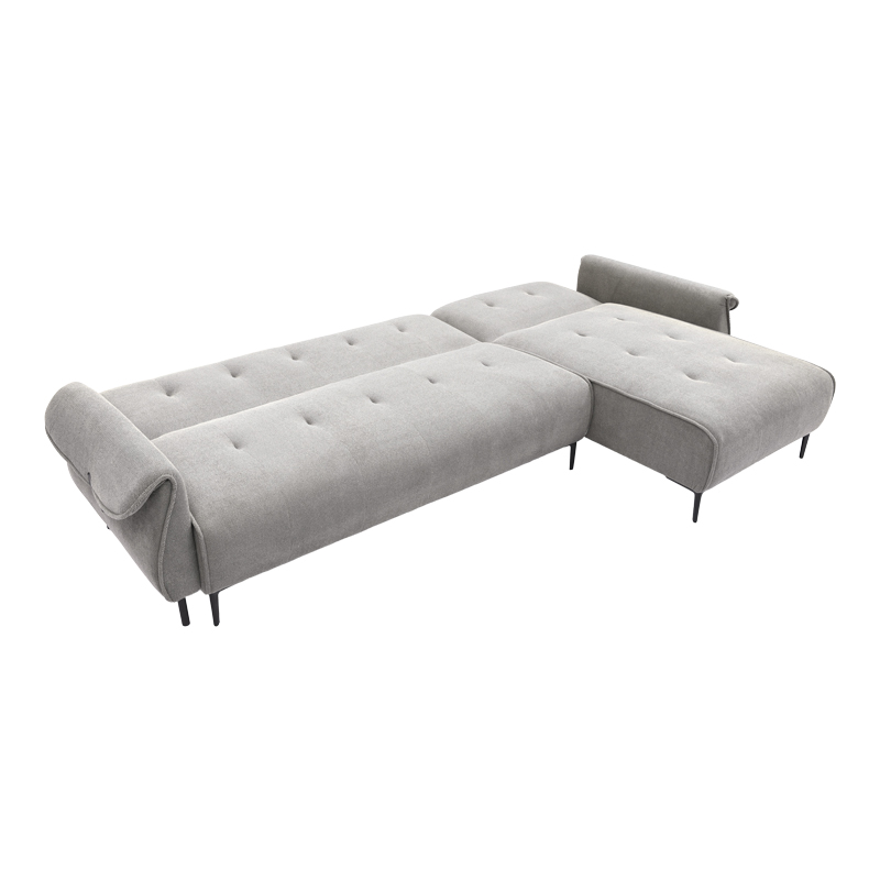 Three-seater reversible sofa bed Nuavid pakoworld gray fabric 304x145x83cm