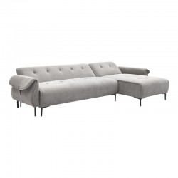 Three-seater reversible sofa bed Nuavid pakoworld gray fabric 304x145x83cm