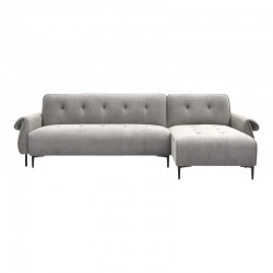 Three-seater reversible sofa bed Nuavid pakoworld gray fabric 304x145x83cm