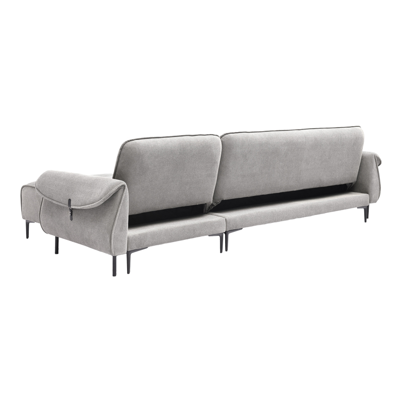 Three-seater reversible sofa bed Nuavid pakoworld gray fabric 304x145x83cm