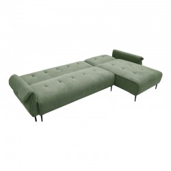 Three-seater reversible sofa bed Nuavid pakoworld khaki green fabric 304x145x83cm