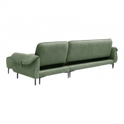 Three-seater reversible sofa bed Nuavid pakoworld khaki green fabric 304x145x83cm