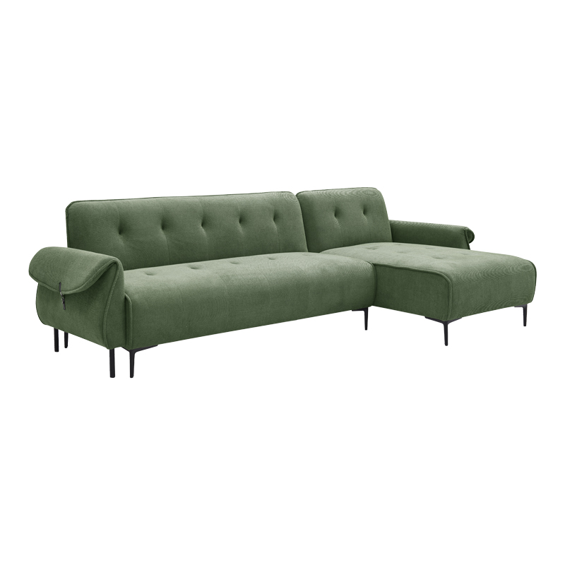 Three-seater reversible sofa bed Nuavid pakoworld khaki green fabric 304x145x83cm