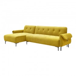 Three-seater reversible sofa bed Nuavid pakoworld yellow fabric 304x145x83cm