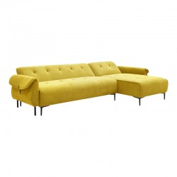 Three-seater reversible sofa bed Nuavid pakoworld yellow fabric 304x145x83cm