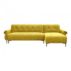 Three-seater reversible sofa bed Nuavid pakoworld yellow fabric 304x145x83cm