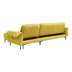 Three-seater reversible sofa bed Nuavid pakoworld yellow fabric 304x145x83cm