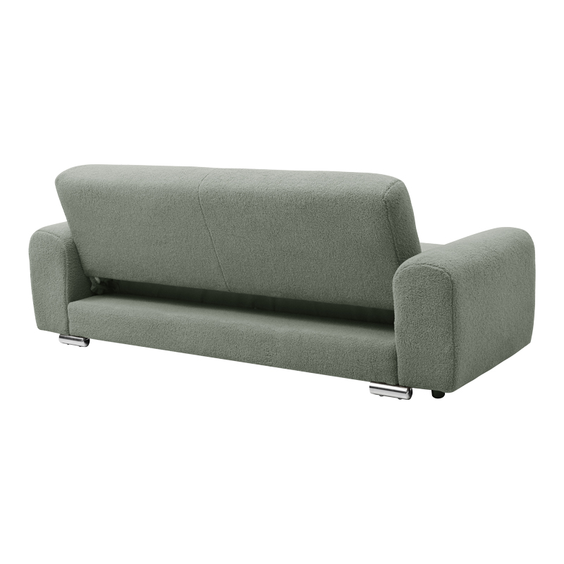 Three-seater sofa Harmonious pakoworld boucle olive green 223.5x92x81cm