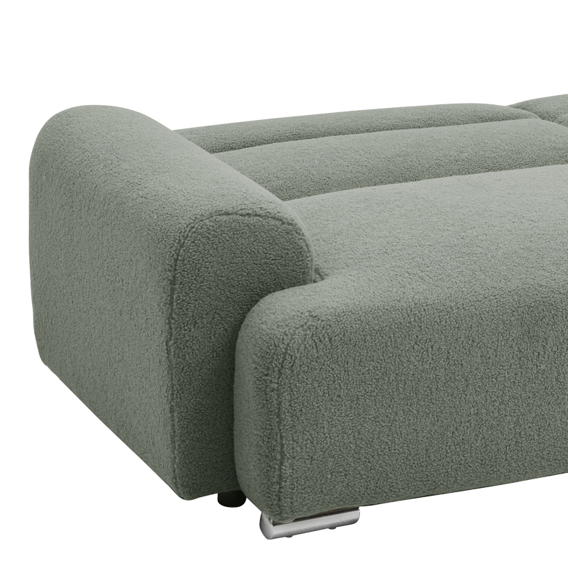 Three-seater sofa Harmonious pakoworld boucle olive green 223.5x92x81cm