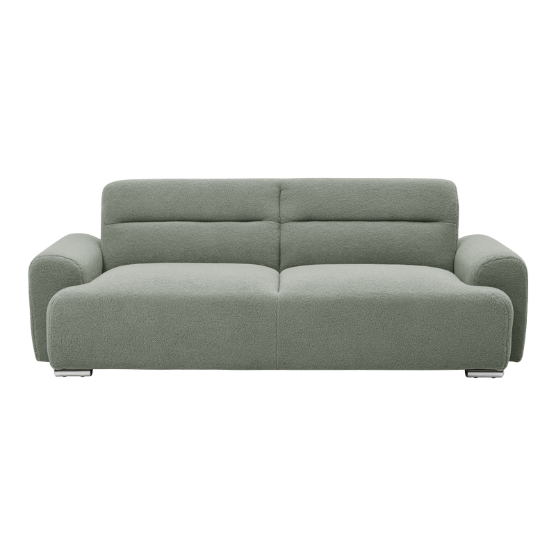 Three-seater sofa Harmonious pakoworld boucle olive green 223.5x92x81cm