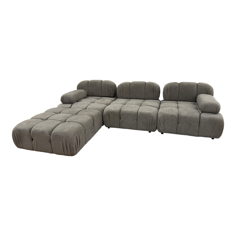 3-seater sofa Hypnotic I pakoworld fabric in grey-beige color 294x98x76cm