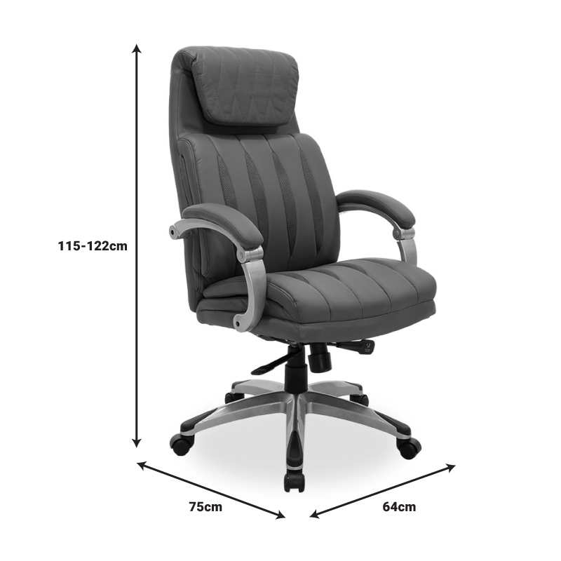 Manager office chair Imperial pakoworld with PU in grey colour