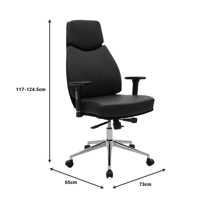 Manager office chair Sandy Premium pakoworld with PU in black colour