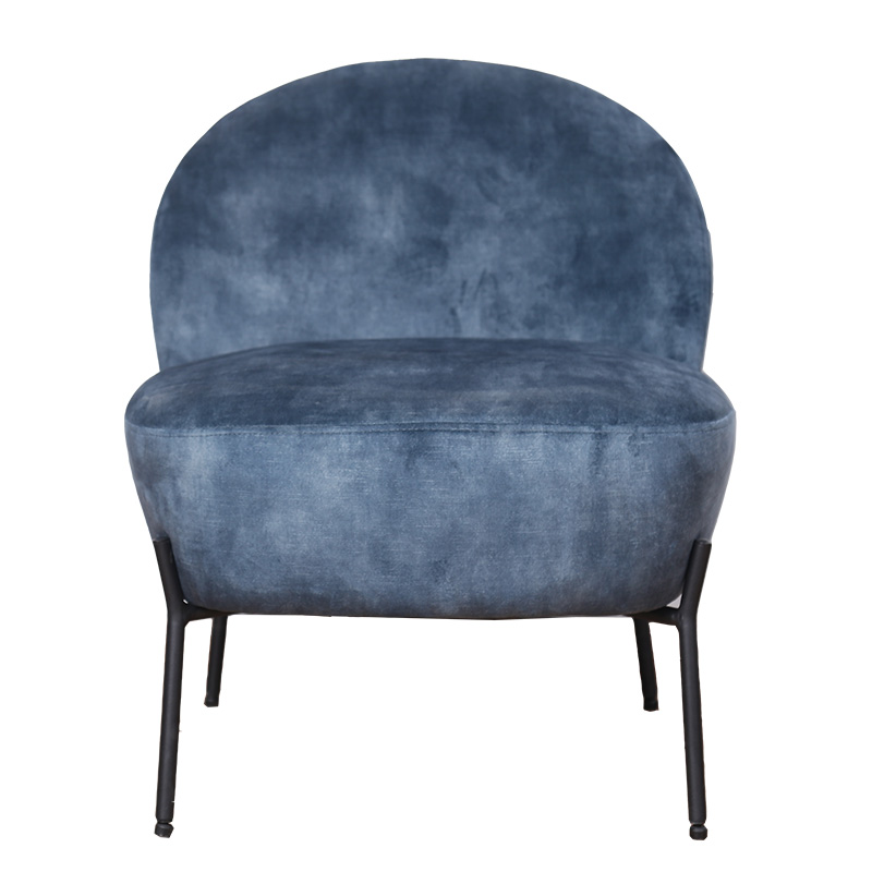 Poet pakoworld armchair velvet in blue antique-black color 54,5x65,5x66cm