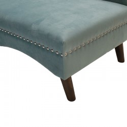 Chaise lounge Andriana pakoworld with turquoise velvet 162x70x78cm
