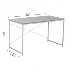 Work desk Ramon pakoworld natural melamine-metal white 120x60.5x70cm