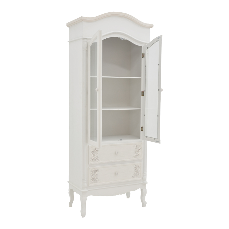 Showcase Pazlen Inart antique white color mdf 74.5x39x190cm